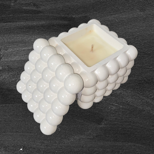 Soy Wax Candle in Square Bubble Jar