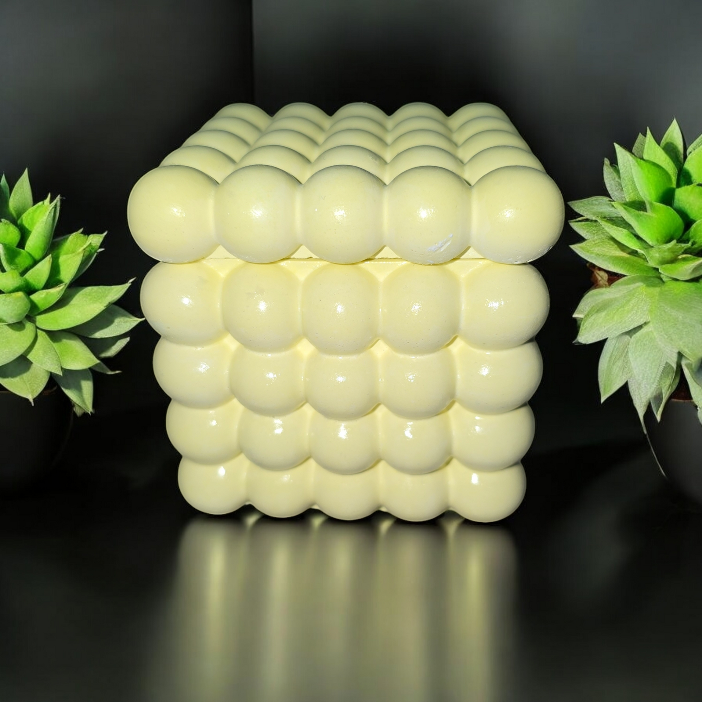 Soy Wax Candle in Square Bubble Jar