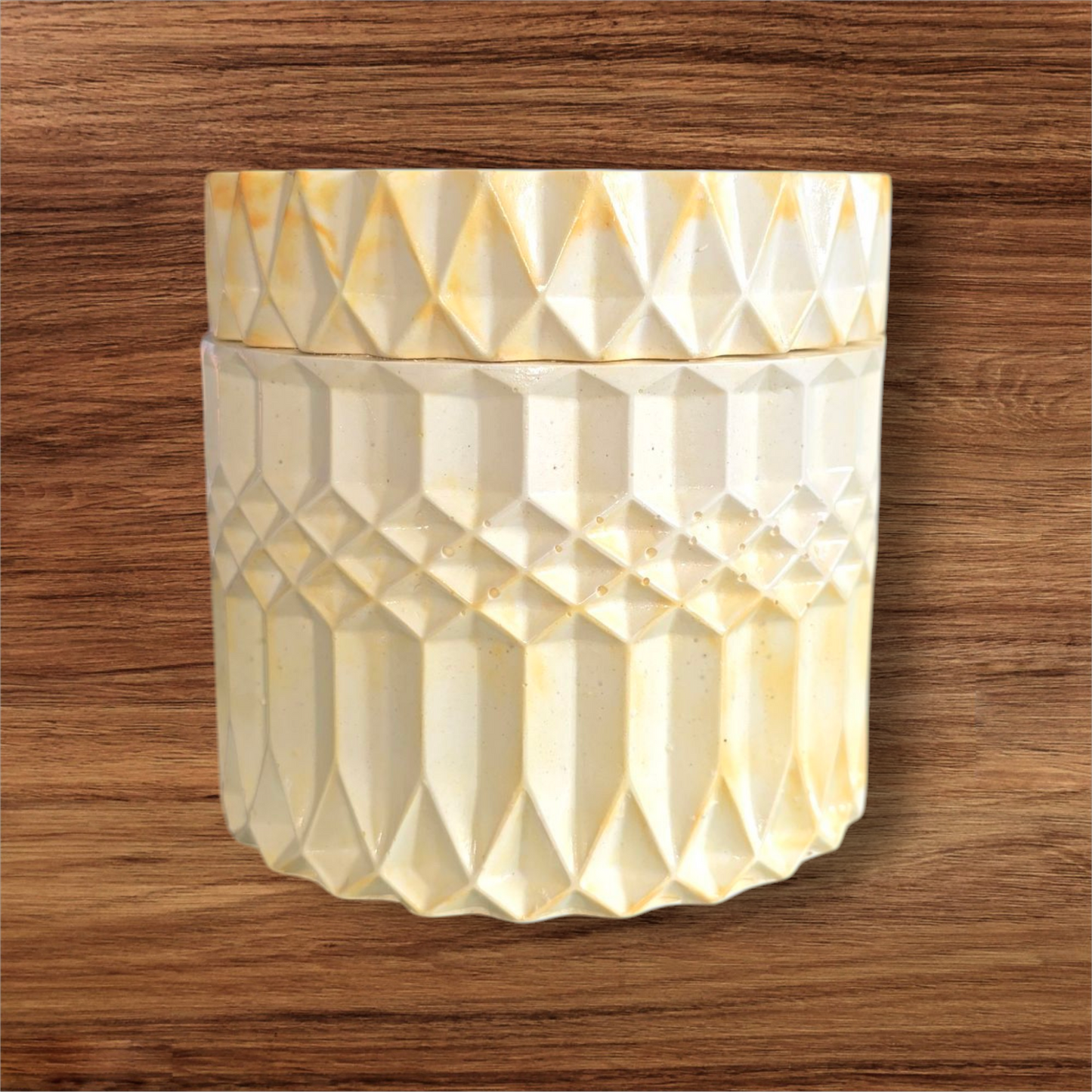 Handmade Soy Wax Candle in Geometric Gypsum Jar