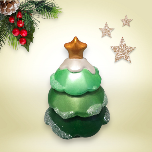 Festive Christmas Tree Candle Trio