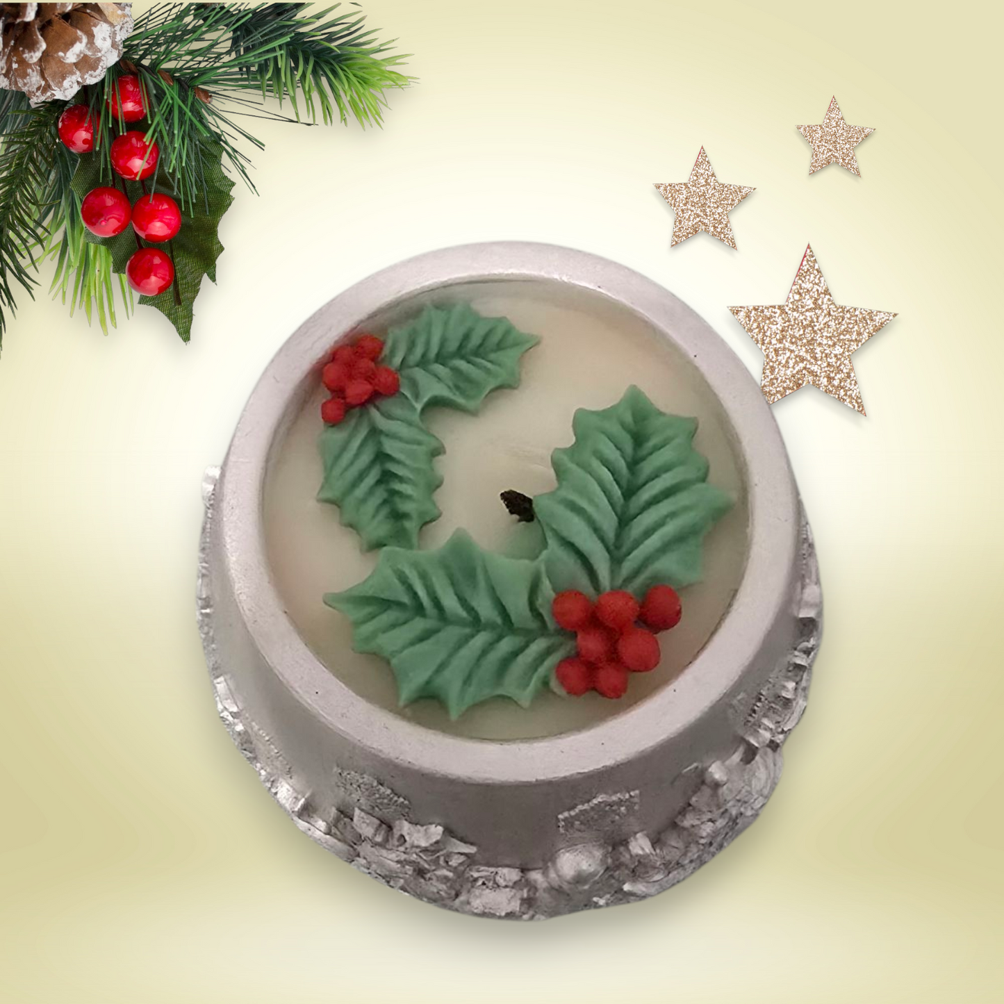 Holly & Berry Christmas Candle