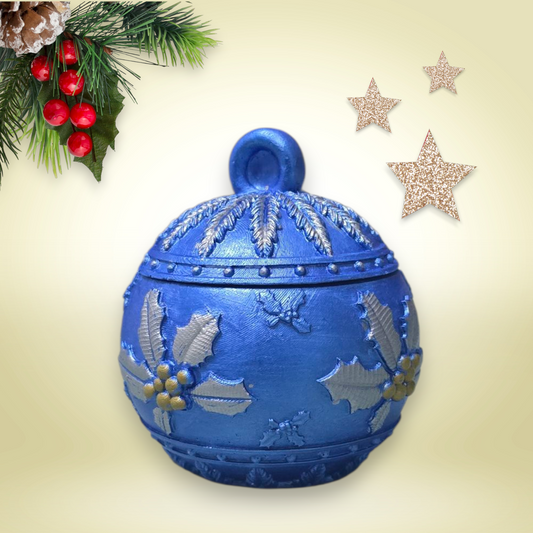 Blue Christmas Bauble Candle