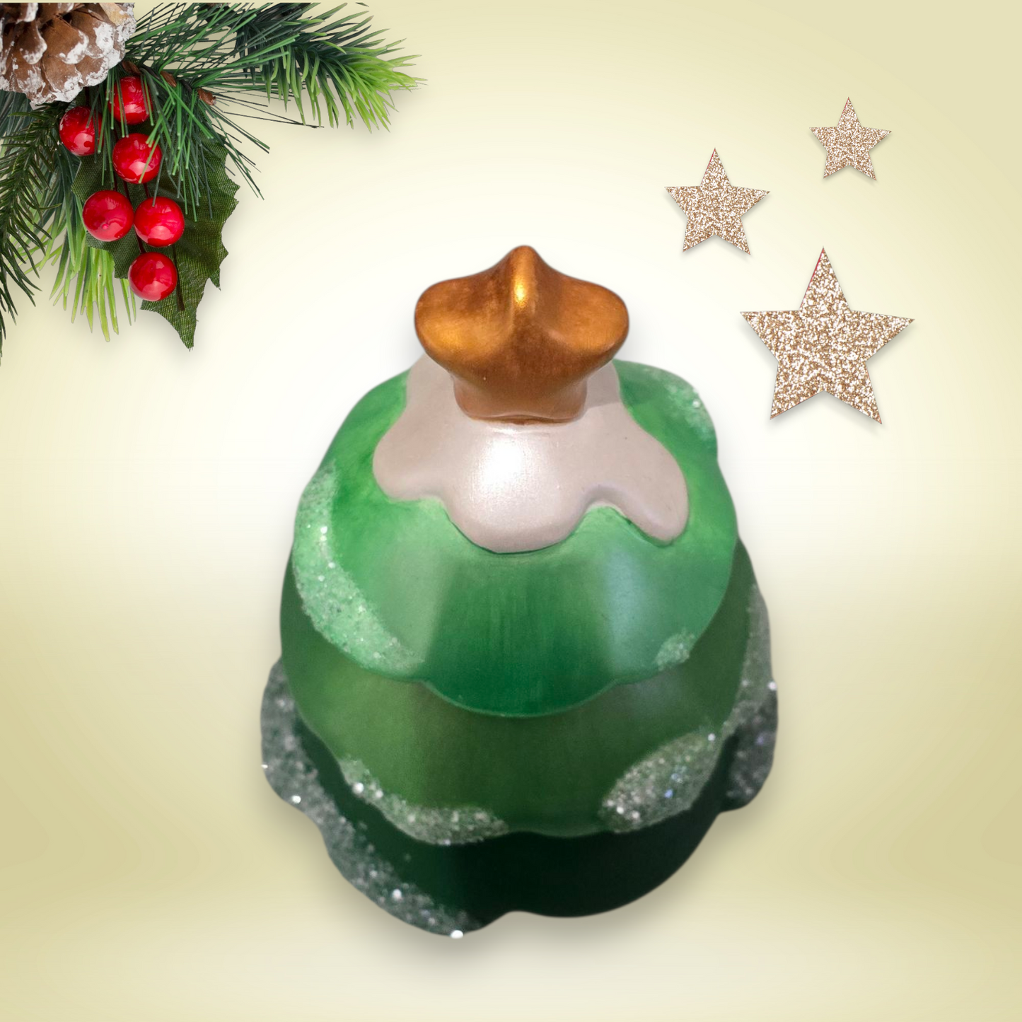 Festive Christmas Tree Candle Trio