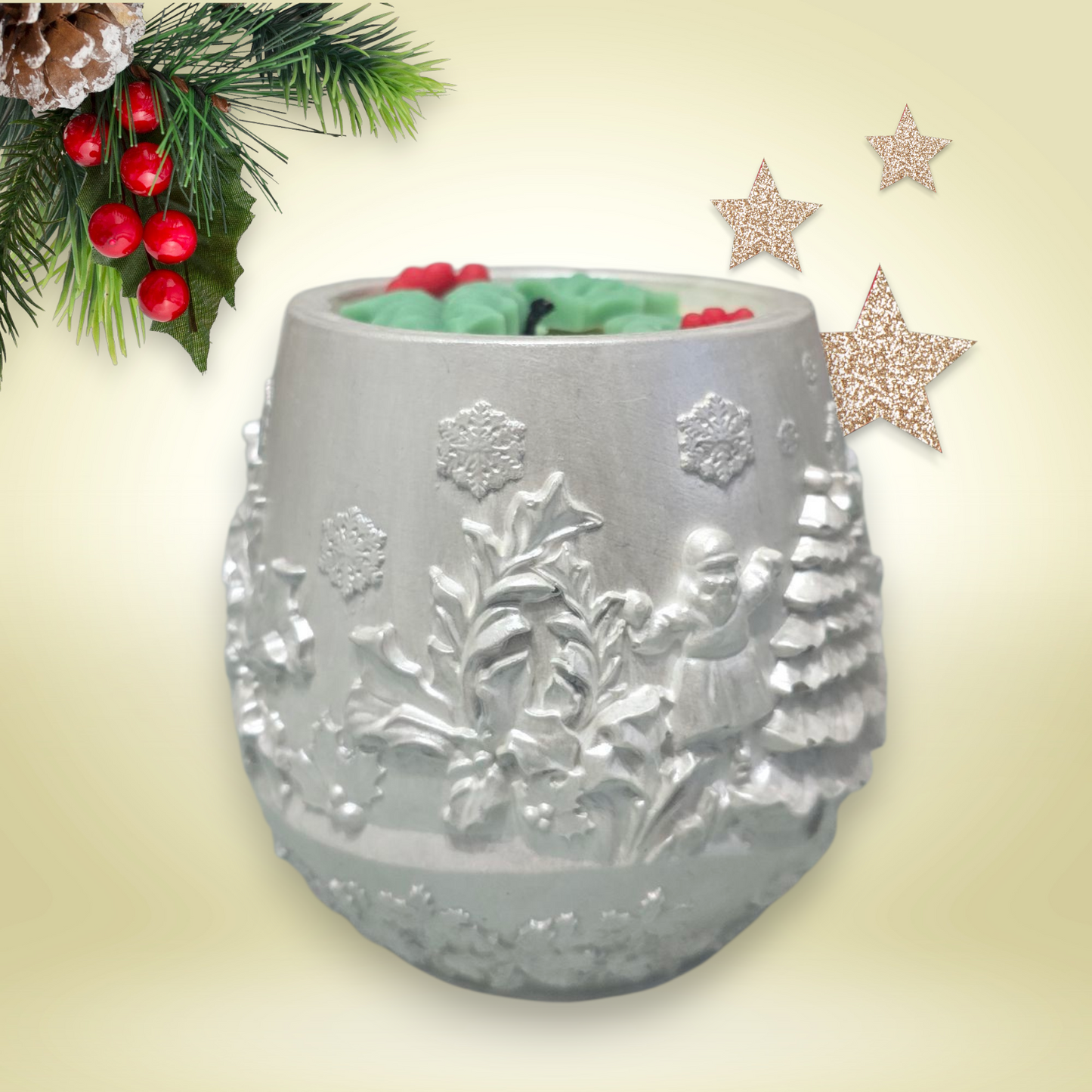 Holly & Berry Christmas Candle