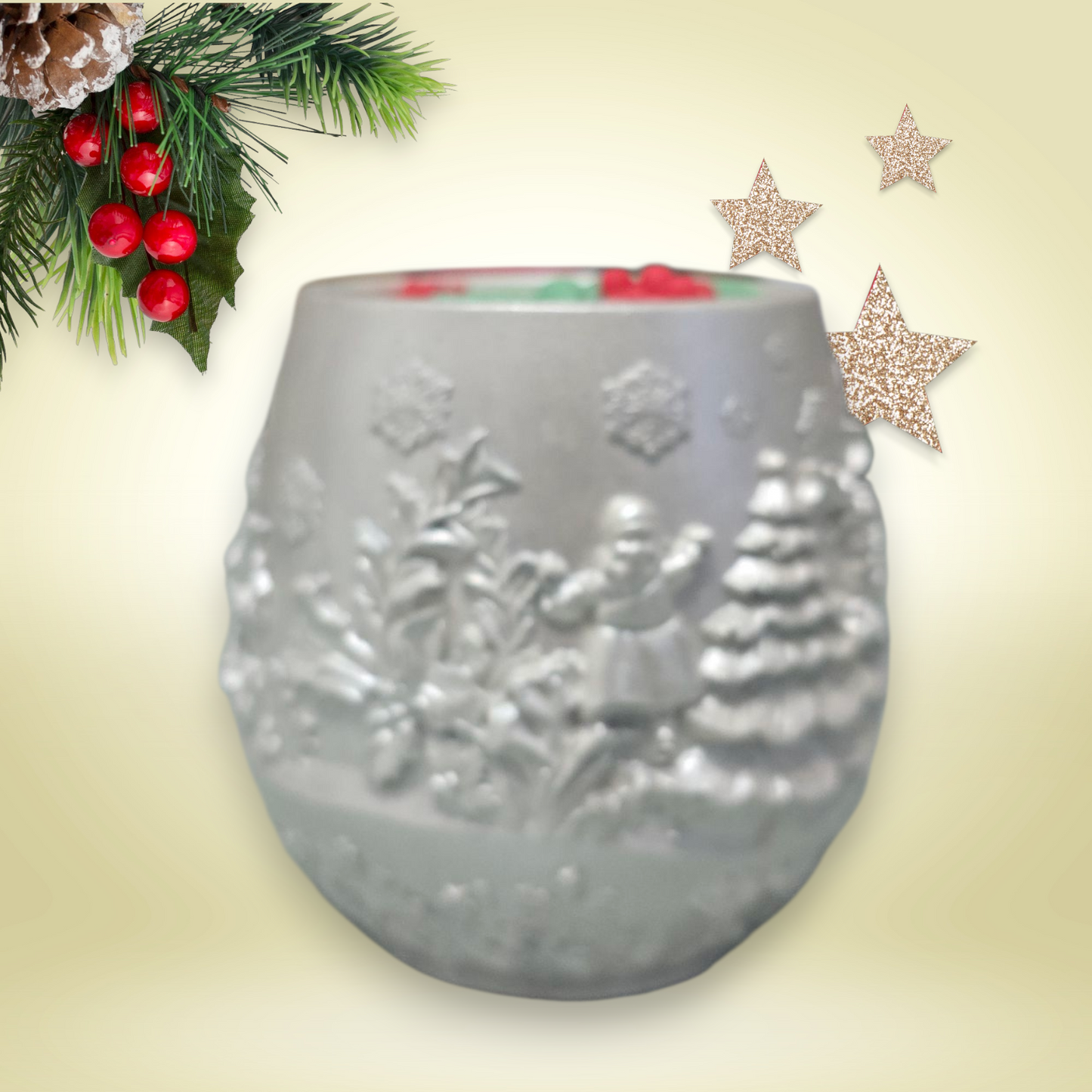 Holly & Berry Christmas Candle