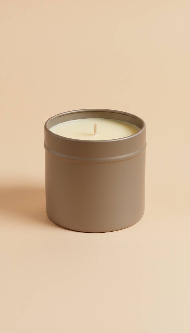 Warm Taupe Beeswax Tin Candle